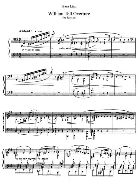 William Tell sheet music (http://imslp.org/wiki/Guillaume_Tell_(Rossini,_Gio ())